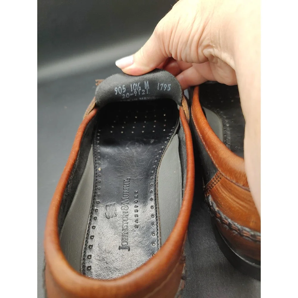 Johnston & Murphy Passport Mens 10.5 M Two‎ Tone Black Brown Tassel Loafers 905